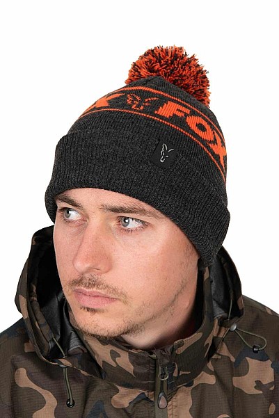 Fox Collection Bobble Hat - Black & Orangeрозмір універсальний - MPN: CHH021 - EAN: 5056212171835