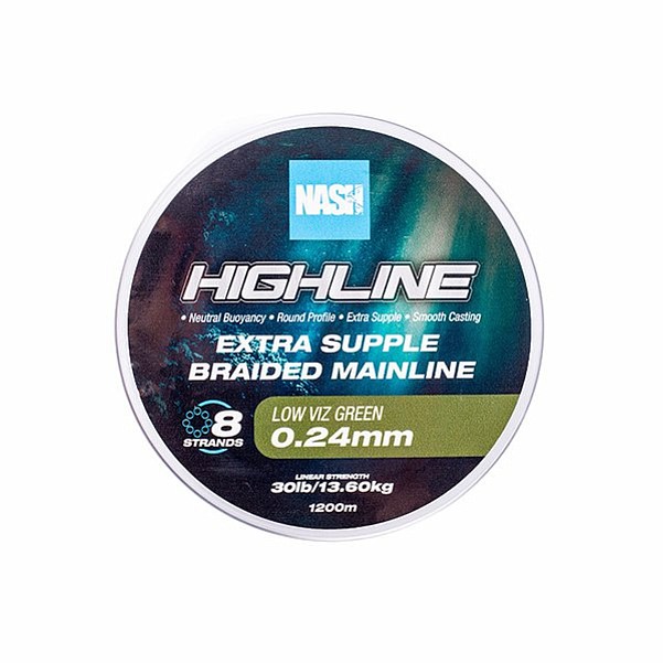 Nash Highline Floating Braid Greenméret 0,24mm / 1200m - MPN: T6021 - EAN: 5055108960218