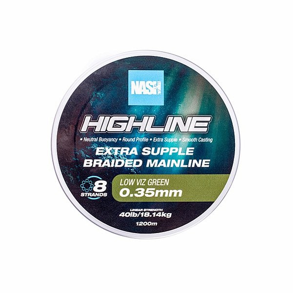 Nash Highline Floating Braid Greenрозмір 0.35 мм / 1200 м - MPN: T6023 - EAN: 5055108960232