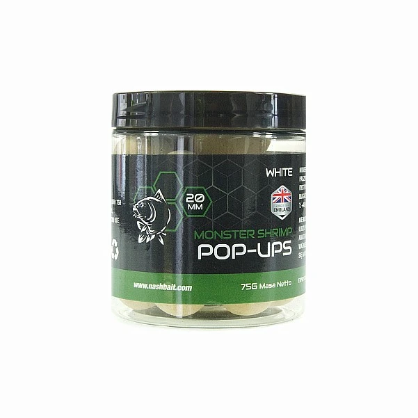 Nash Monster Shrimp Pop Up - White 20mm / 75g