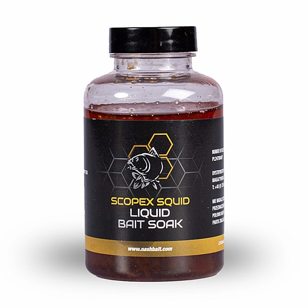 Nash Scopex Squid Liquid Bait Soak packaging 250ml - MPN: B6375 - EAN: 5055108863755