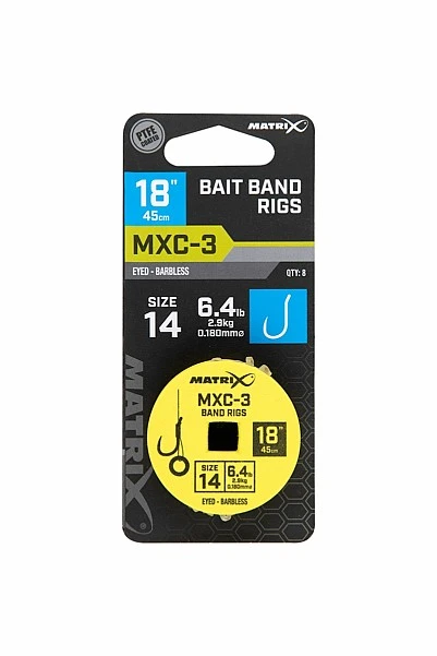Matrix MXC-3 Barbless Bait Band Rigs - 45cm 14/0.18mm