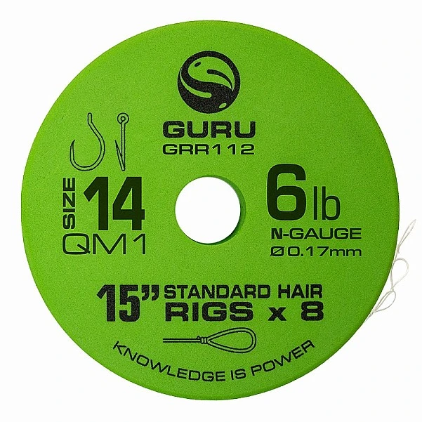 GURU QM1 Standard Hair Ready Rigs - 38cm 14 / 0.17mm / 15in (38cm)