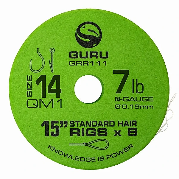 GURU QM1 Standard Hair Ready Rigs - 38cm 14 / 0.19mm / 15in (38cm)