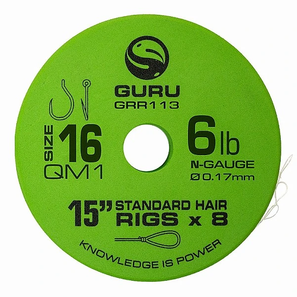GURU QM1 Standard Hair Ready Rigs - 38cm 16 / 0.17mm / 15in (38cm)