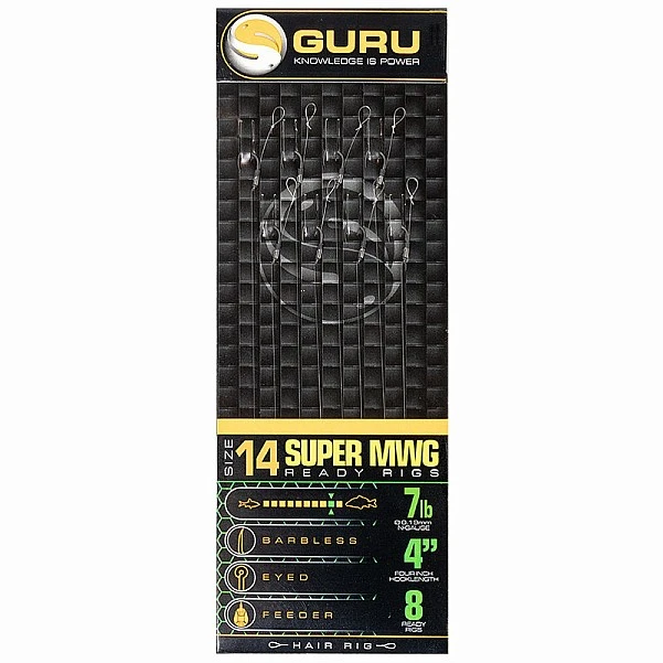 GURU SMWG Standard Hair Ready Rigs - 10cm 14 / 0.19mm / 10cm