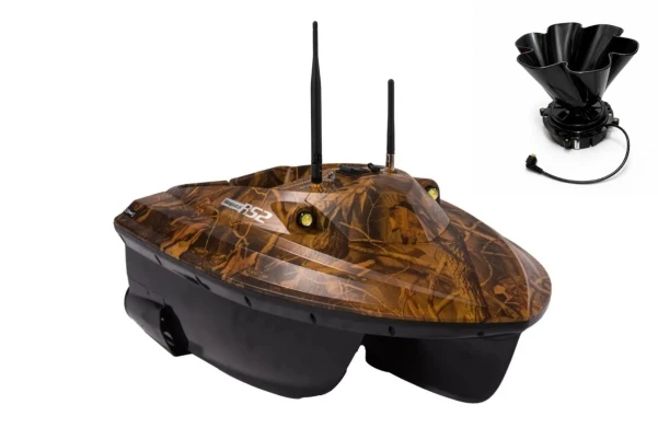 Viking Boat RS2 CAMO - (Echosonda All in One su pultu + Masalų barstytuvas) CAMO