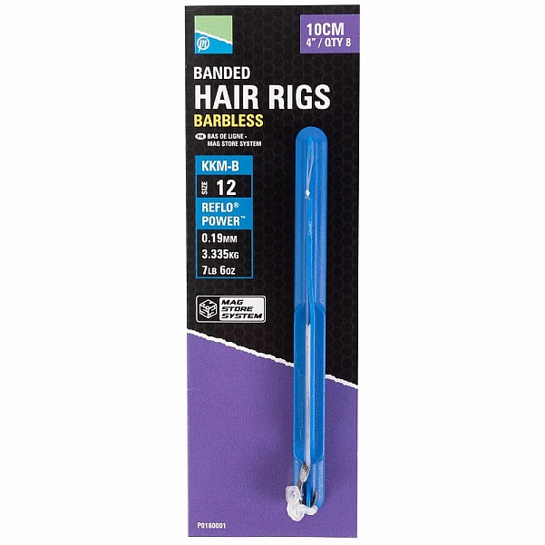 Preston Innovations KKM-B Banded Hair Rig Barbless - 10cmrodzaj 12 / 0.19mm (3.35kg) / 10cm - MPN: P0160001 - EAN: 5055977461212