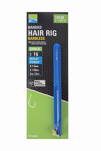 Preston Innovations GPM-B Banded Hair Rigs Barbless - 10cmrozmiar 12 / 0.15mm (2.68kg) / 10cm - MPN: P0160033 - EAN: 5056317719451