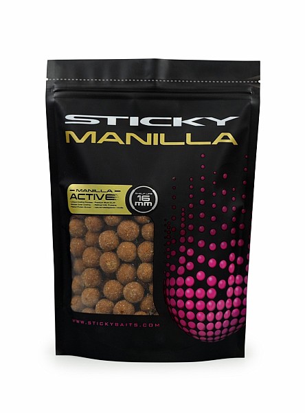 StickyBaits Manilla ACTIVE Shelf Life Boiliesvelikost 16mm / 1kg - MPN: MAS16 - EAN: 749565737517