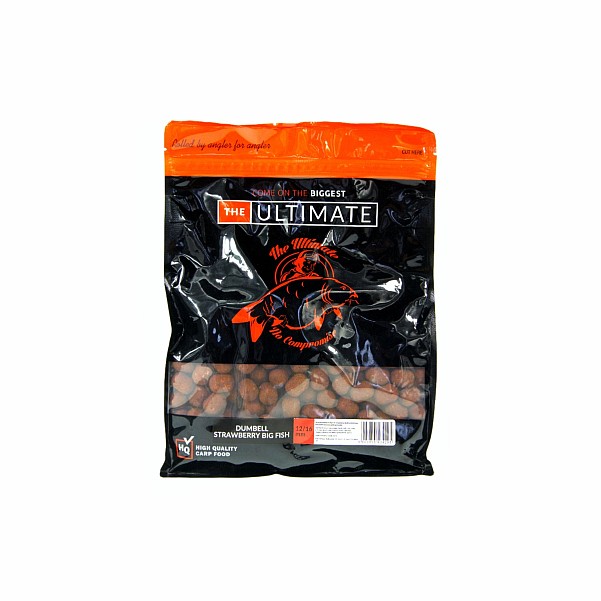 UltimateProducts Top Range Boilies - Strawberry Big Fishsize Dumbell 12/16mm / 1kg - EAN: 5903855434295