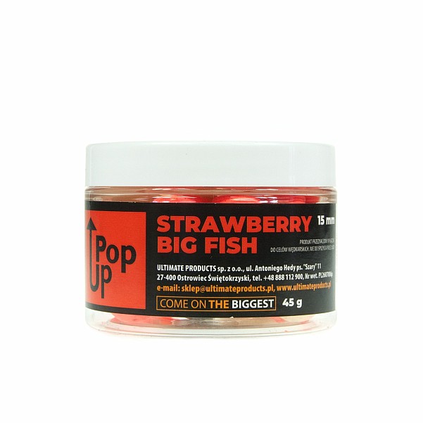 UltimateProducts Top Range Pop-Ups - Strawberry Big Fishsize 15 mm - EAN: 5903855434349