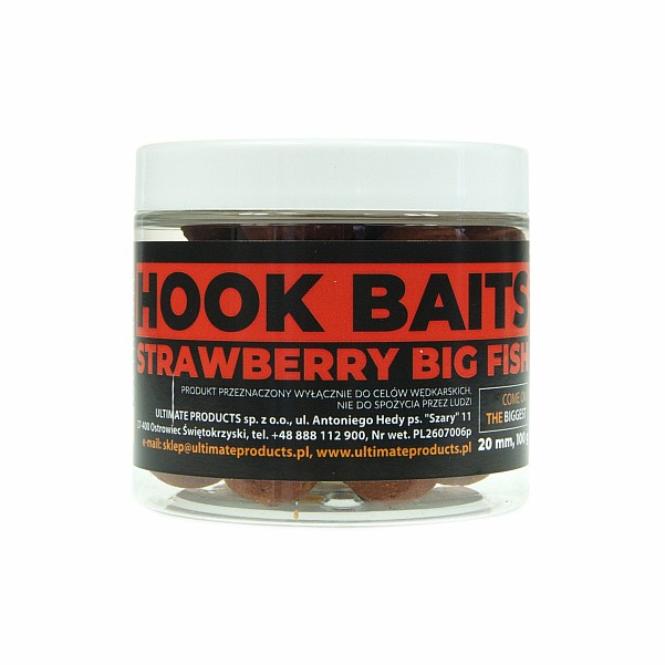 UltimateProducts Top Range Hookbaits - Strawberry Big Fishsize 20 mm - EAN: 5903855434356