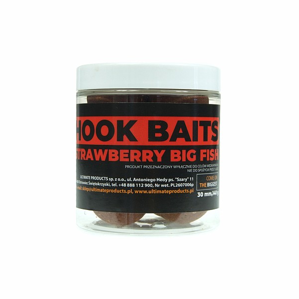 UltimateProducts Top Range Hookbaits - Strawberry Big Fishsize 30 mm - EAN: 5903855434370