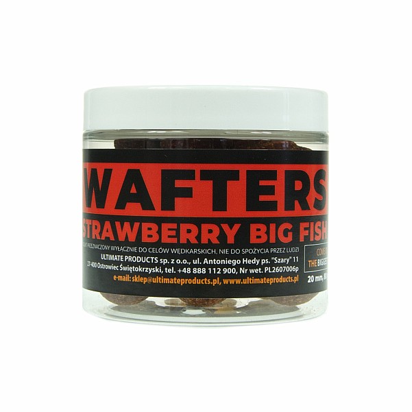UltimateProducts Top Range Wafters - Strawberry Big Fishméret 20 mm - EAN: 5903855434394