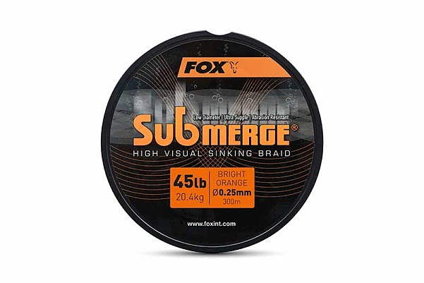 Fox EDGES Submerge Orange Sinking Braidmodelka 0.25mm 45lb/20.4kg (300m) - MPN: CBL034 - EAN: 5056212184354