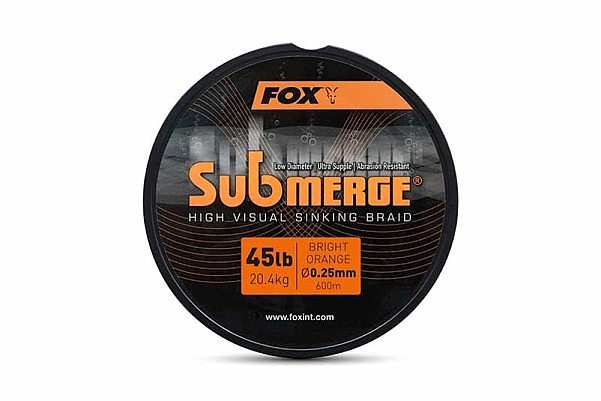 Fox EDGES Submerge Orange Sinking Braidmodelis 0.25mm 45lb/20.4kg (600m) - MPN: CBL035 - EAN: 5056212184361