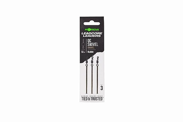 Korda Kable Leadcore Leader QC Swivel 50cm  50cm / Gravel