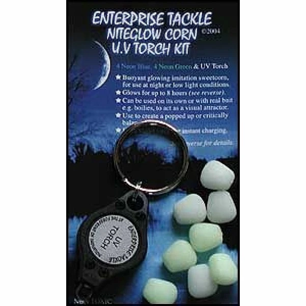 EnterpriseTackle Pop Up Niteglow Corn UV Torch Kit 10 sztuk + naświetlarka