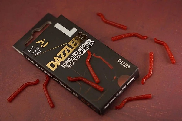 One More Cast DAZZLERS Long Leg Bloodworm Red L