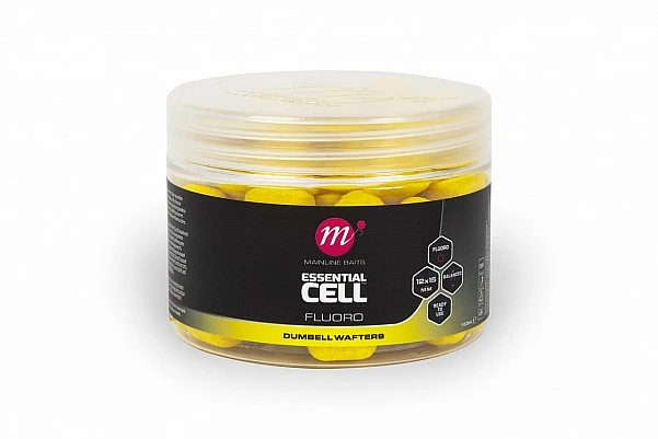 Mainline Essential Cell Fluoro Dumbell Wafters - Yellow 12x15mm