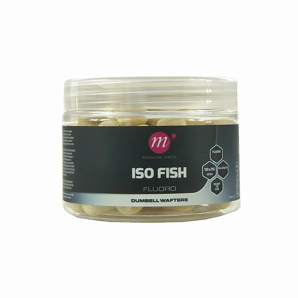 Mainline ISO Fish Fluoro Dumbells Wafters - White 15x12mm