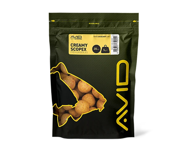 Avid Carp Creamy Scopex Boilies 20 mm - 1 kg