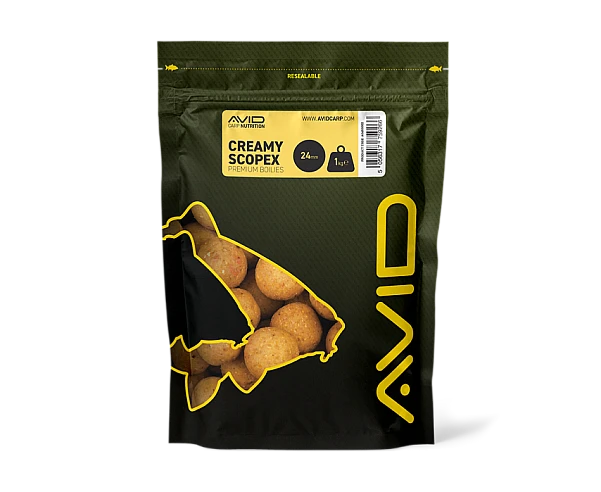 Avid Carp Creamy Scopex Boilies 24 mm - 1 kg