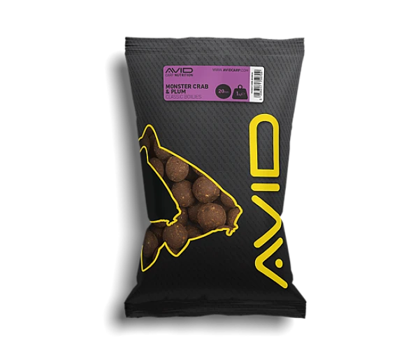 Avid Carp Monster Crab & Plum Boilies 20 mm - 1 kg