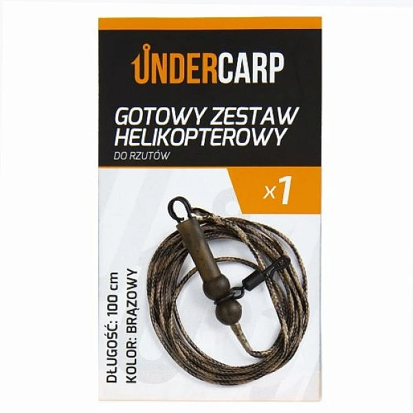 UnderCarp - Gotowy Zestaw Karpiowy Helikopterowy do Rzutów  brązowy / 100cm
