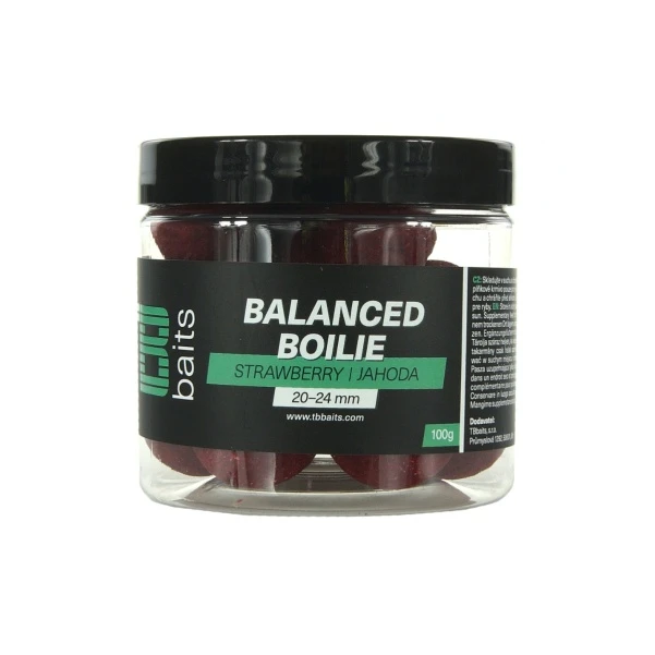 TB Baits Balanced Boilie Strawberry 20-24mm / 100g