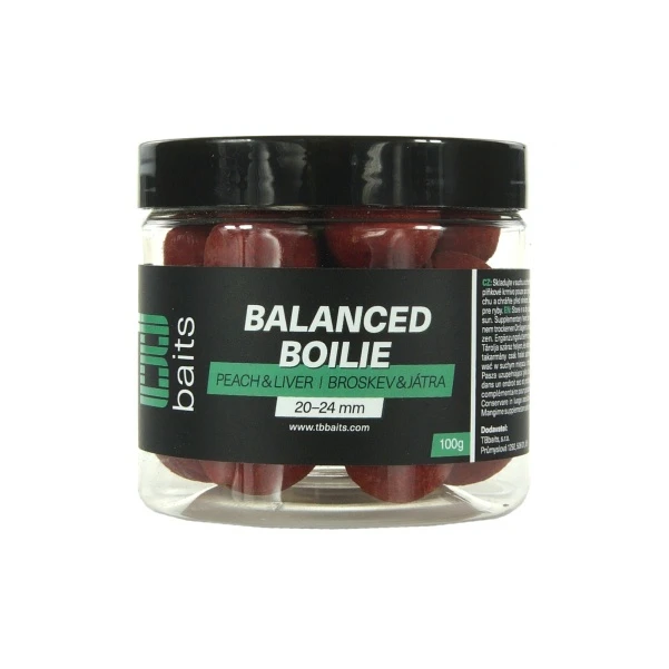 TB Baits Balanced Boilie Peach Liver 20-24mm / 100g