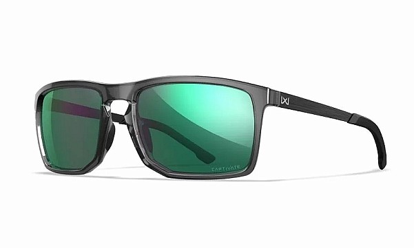WileyX AXE Captivate Polarized Green Mirror Amber Gloss Crystal Grey Frame - MPN: AC6AXE07 - EAN: 712316091299