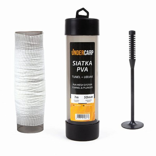 UnderCarp - PVA Mesh Tunnel + Tamper 50mm 7mversion 50mm / 7m - MPN: UC762 - EAN: 5902721608877