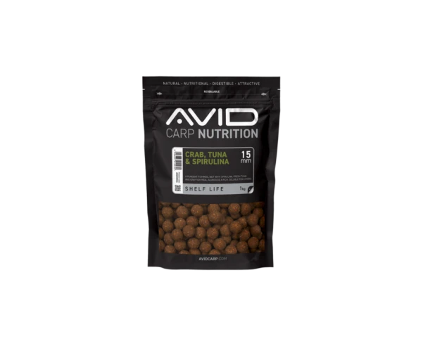 Avid Carp Crab, Tuna & Spirulina Boilies  15mm / 1kg