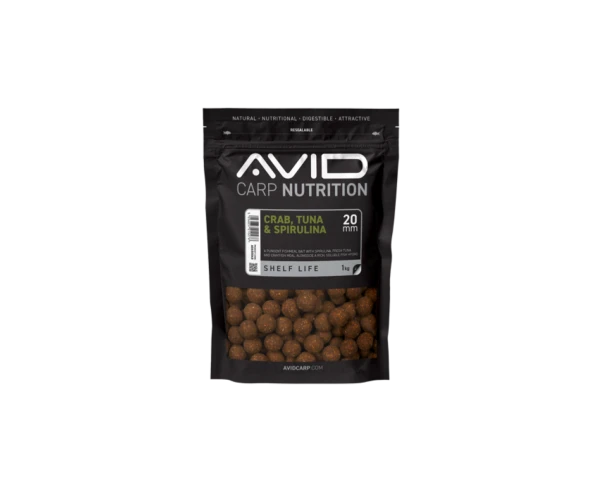 Avid Carp Crab, Tuna & Spirulina Boilies  20mm / 1kg