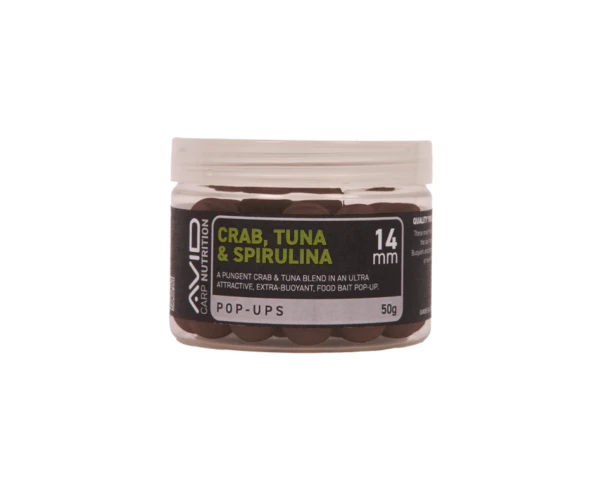 Avid Carp Crab, Tuna & Spirulina Pop-Up  14mm