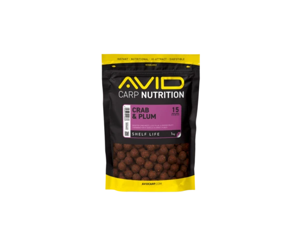 Avid Carp Crab & Plum Boilies  15mm / 1kg