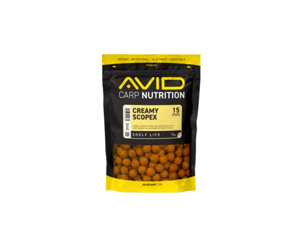 Avid Carp Creamy Scopex Boilies 15mm / 1kg