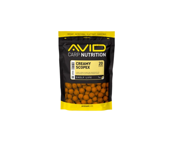  Avid Carp Creamy Scopex Boilies 20mm / 1kg