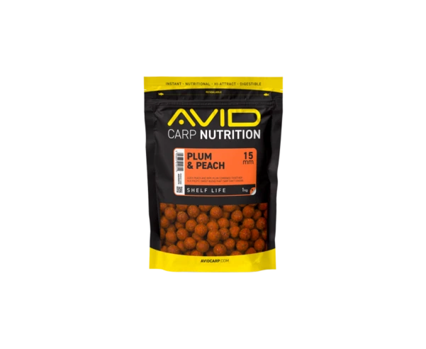 Avid Carp Plum & Peach  Boilies  15mm / 1kg