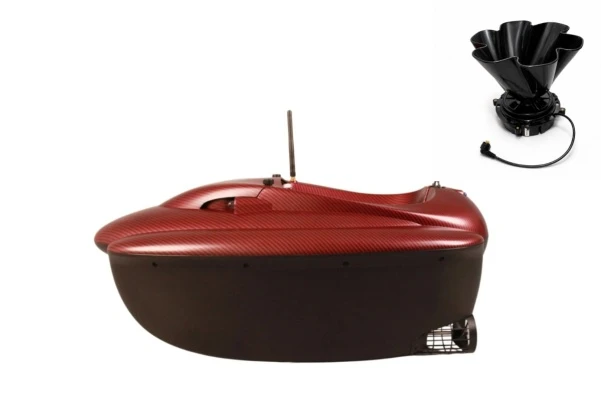 Viking Boat RS Mini PRO Carbon Red - (Echosonda All in One su pultu + Masalų barstytuvas) Carbon Red