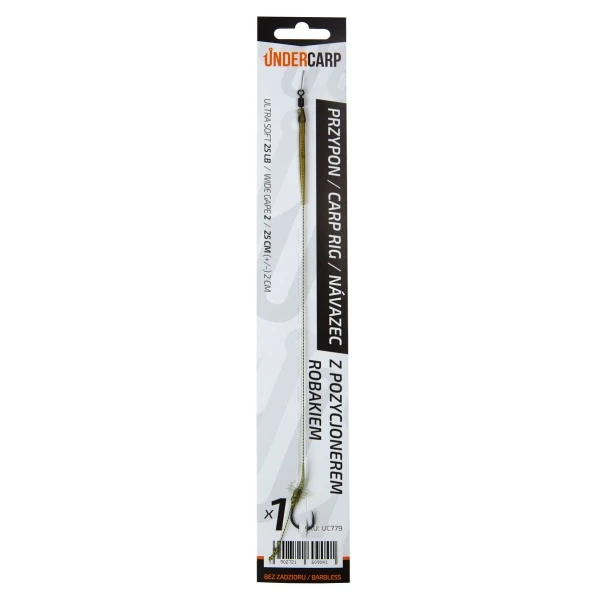 UnderCarp  - Przypon karpiowy z pozycjonerem Robakiem (bezzadziorowy) 2 (bezzadziorowy)