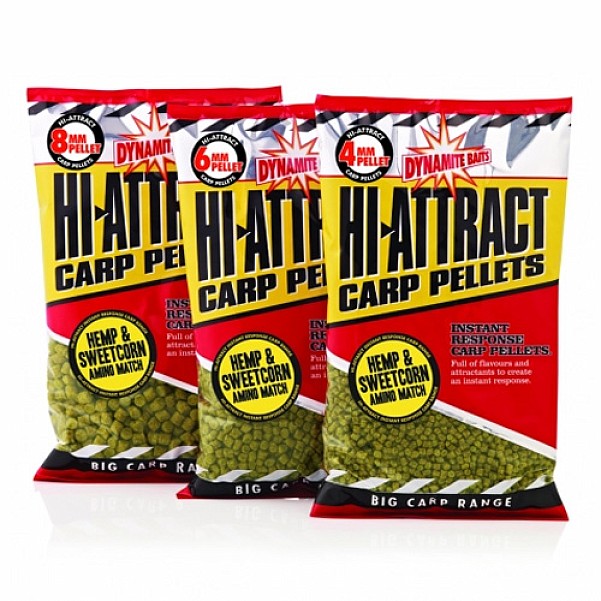 Dynamite Baits Hi-Attract Hemp and Sweetcorn Pelletstamaño 6 mm