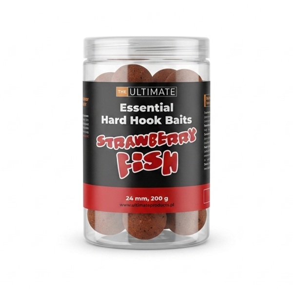 UltimateProducts Essential Hard Hookbaits - Strawberry Fish 24 mm