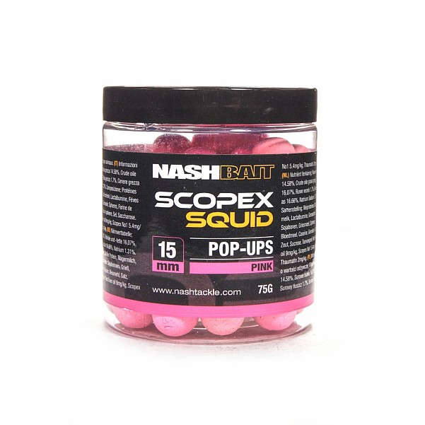 Nash Pop Ups Pink - Scopex Squid rozmiar 15 mm / 75g - MPN: B6831 - EAN: 5055108868316