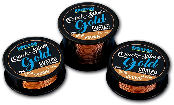 Kryston Qucksilver Gold Coated Shockleader/Hooklink 25 lb / 20m