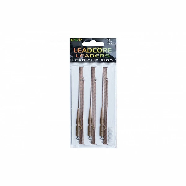 ESP Leadcore Leaders Lead Clip Rigs 1m 3szt. піщаний