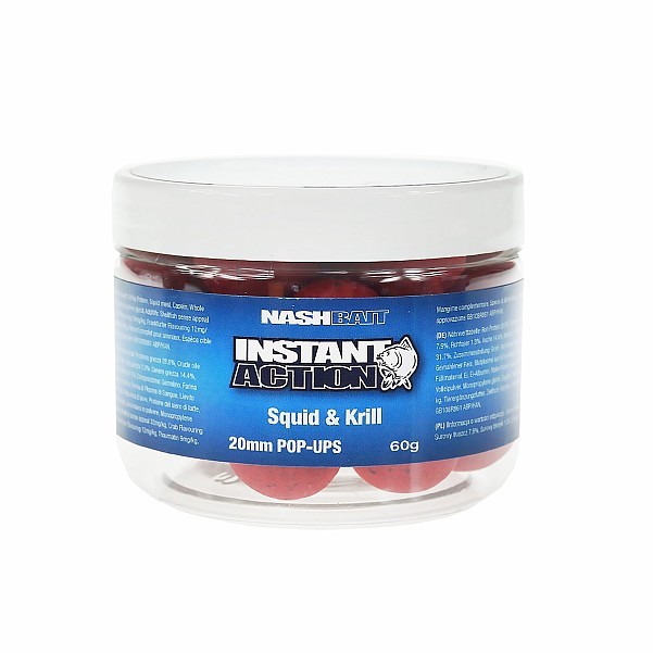 NEW Nash Instant Action Squid & Krill Pop-uprozmiar 20 mm / 60g - MPN: B3459 - EAN: 5055108834595