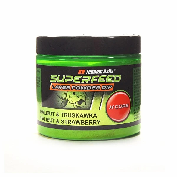 TandemBaits SuperFeed X Core Layer Powder Dip Halibut & Truskawka 100g